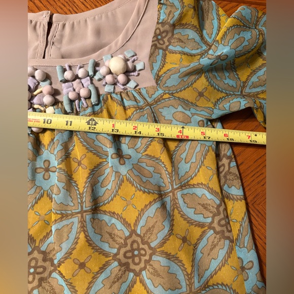 Chic print Mini Dress in Green and Yellow size medium - Picture 5 of 8